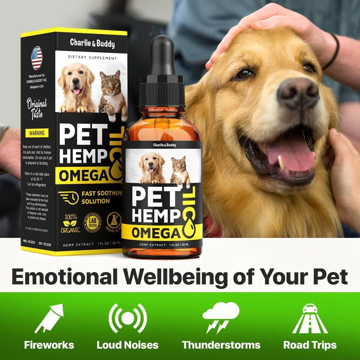 Hеmp and Salmon Oil for Dogs Skin Coat Hеalth 3 6 9 Omega Calming Treat 1 fl oz