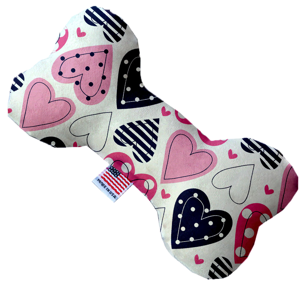 Pet and Dog Plush Heart or Bone Toy, "Valentine's Day Group" (Available in different sizes, and 8 different pattern options!)