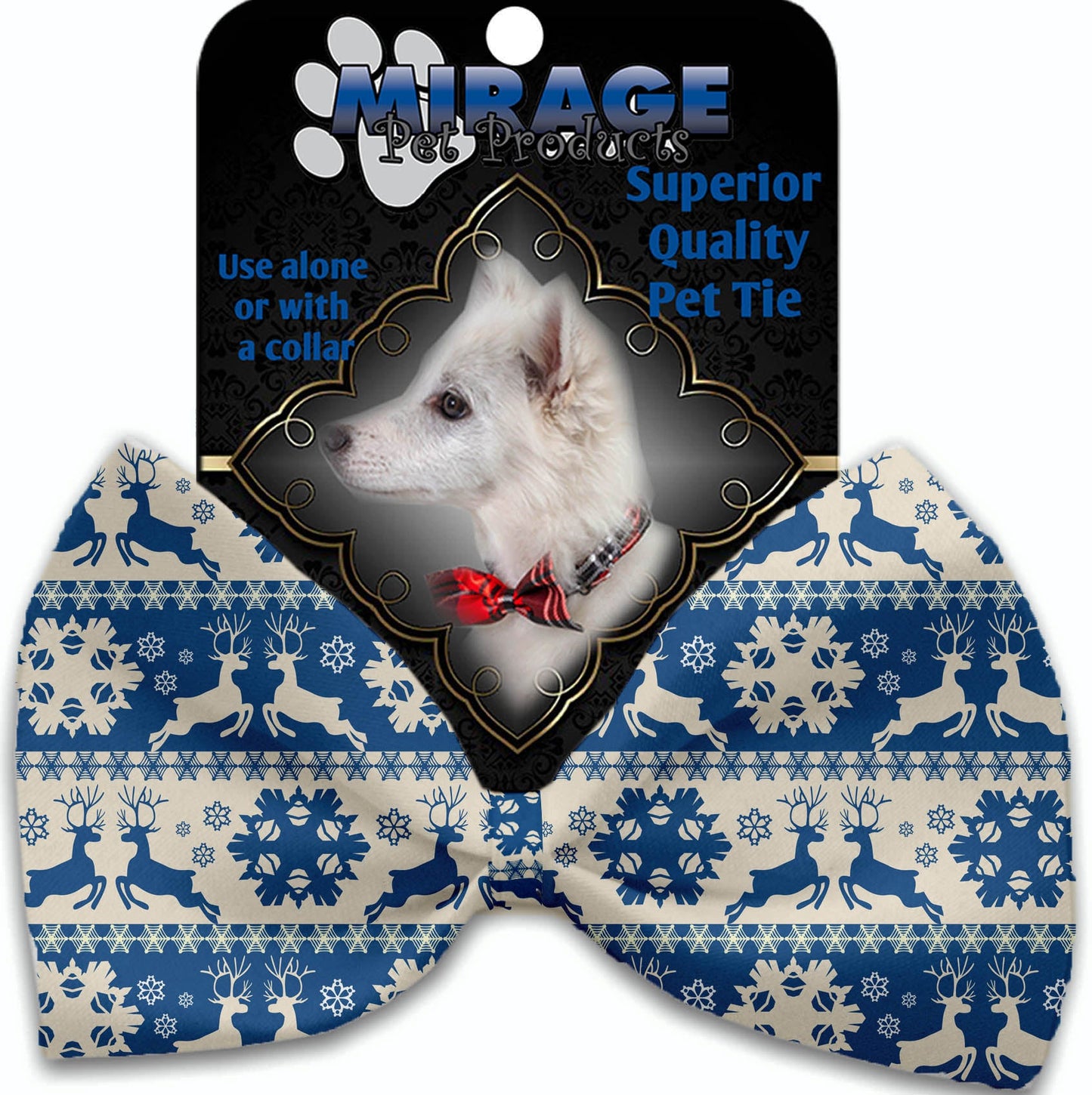 Christmas Pet, Dog and Cat Bow Ties, "Winter Wonderland *Available in 10 different pattern options!*