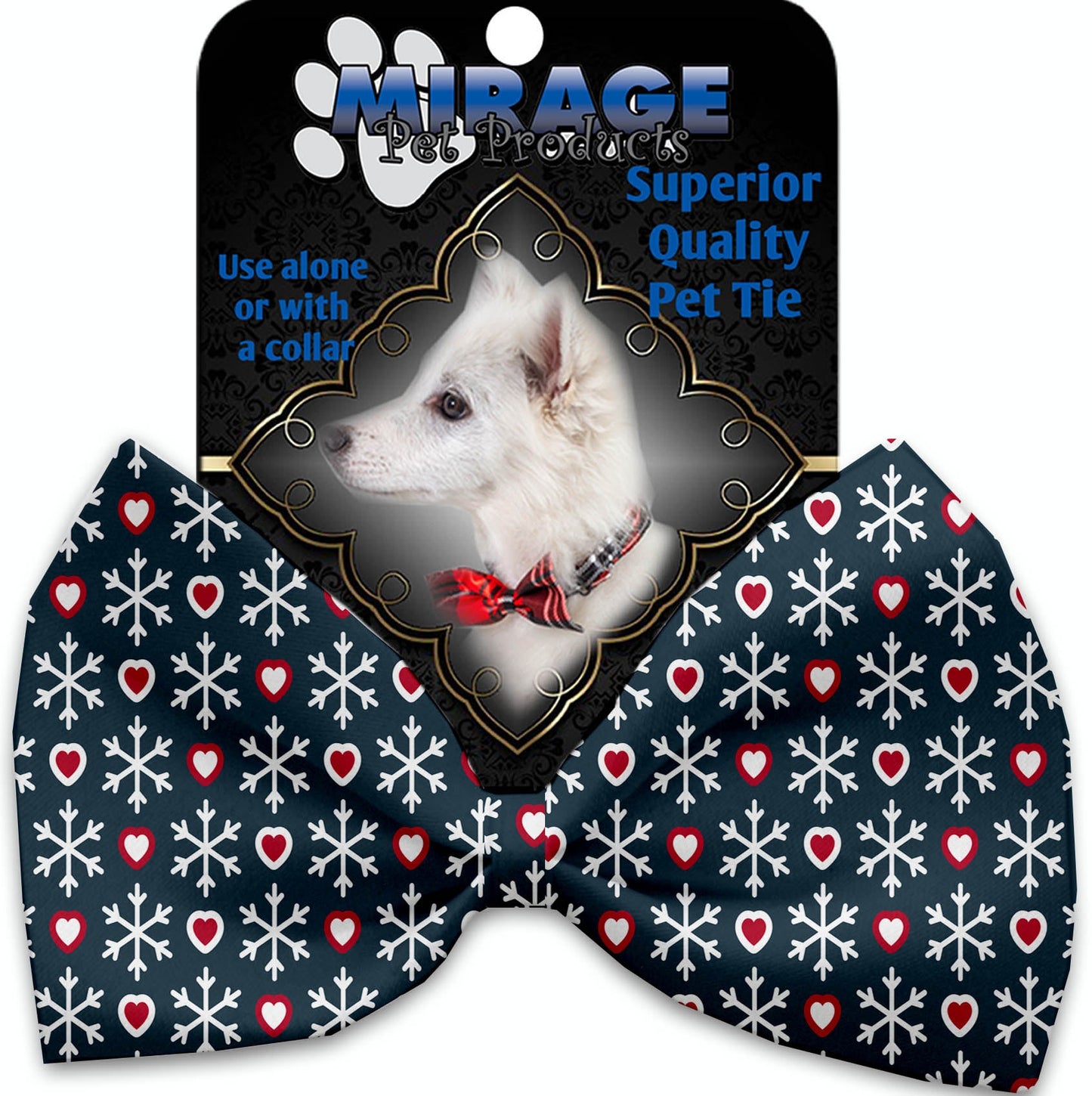 Christmas Pet, Dog and Cat Bow Ties, "Winter Wonderland *Available in 10 different pattern options!*