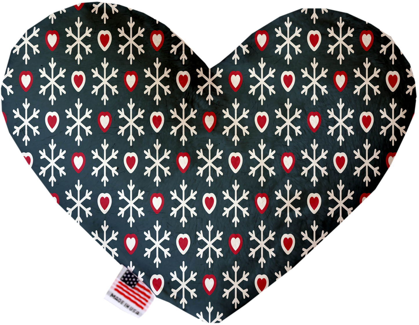 Pet and Dog Plush Heart or Bone Toy, "Winter Wonderland Group" (Available in different sizes, and 10 different patterns!)