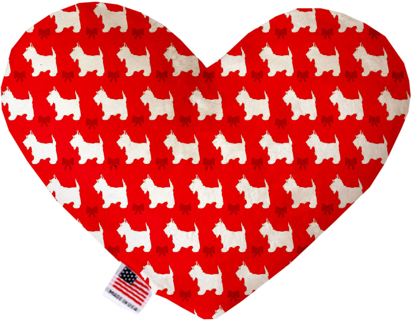 Pet & Dog Plush Heart or Bone Toy, "Westie World Group" (Available in different sizes, and 4 different pattern options!)