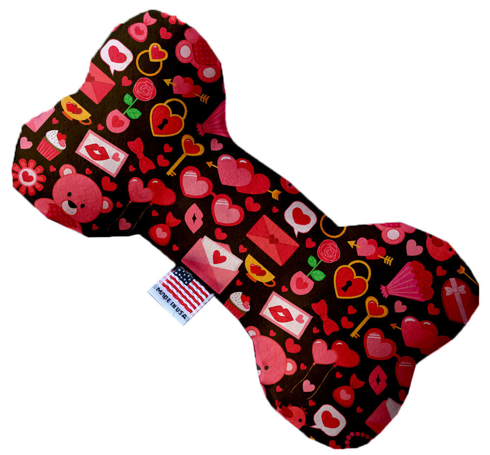 Pet and Dog Plush Heart or Bone Toy, "Valentine's Day Group" (Available in different sizes, and 8 different pattern options!)