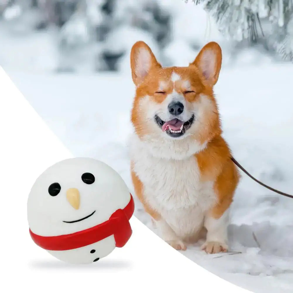 Dog Chew Leak Ball Toy Santa / Snow Man