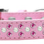 Dog, Puppy & Pet Fashion  Collar, "Pearl and Bright Pink Crystal Rimsets Sprinkles"