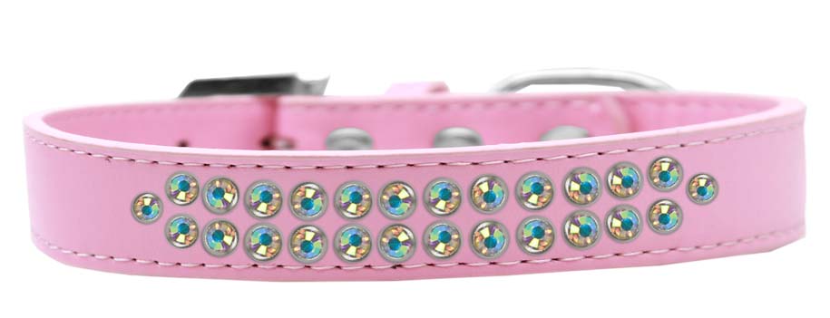 Dog, Puppy & Pet Fashion  Collar, "Two Row Aurora Borealis Crystal Rimsets"