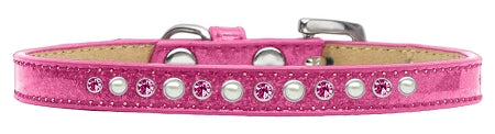 Dog, Puppy and Pet Ice Cream Collar, "Pearl & Pink Crystal Rimsets"