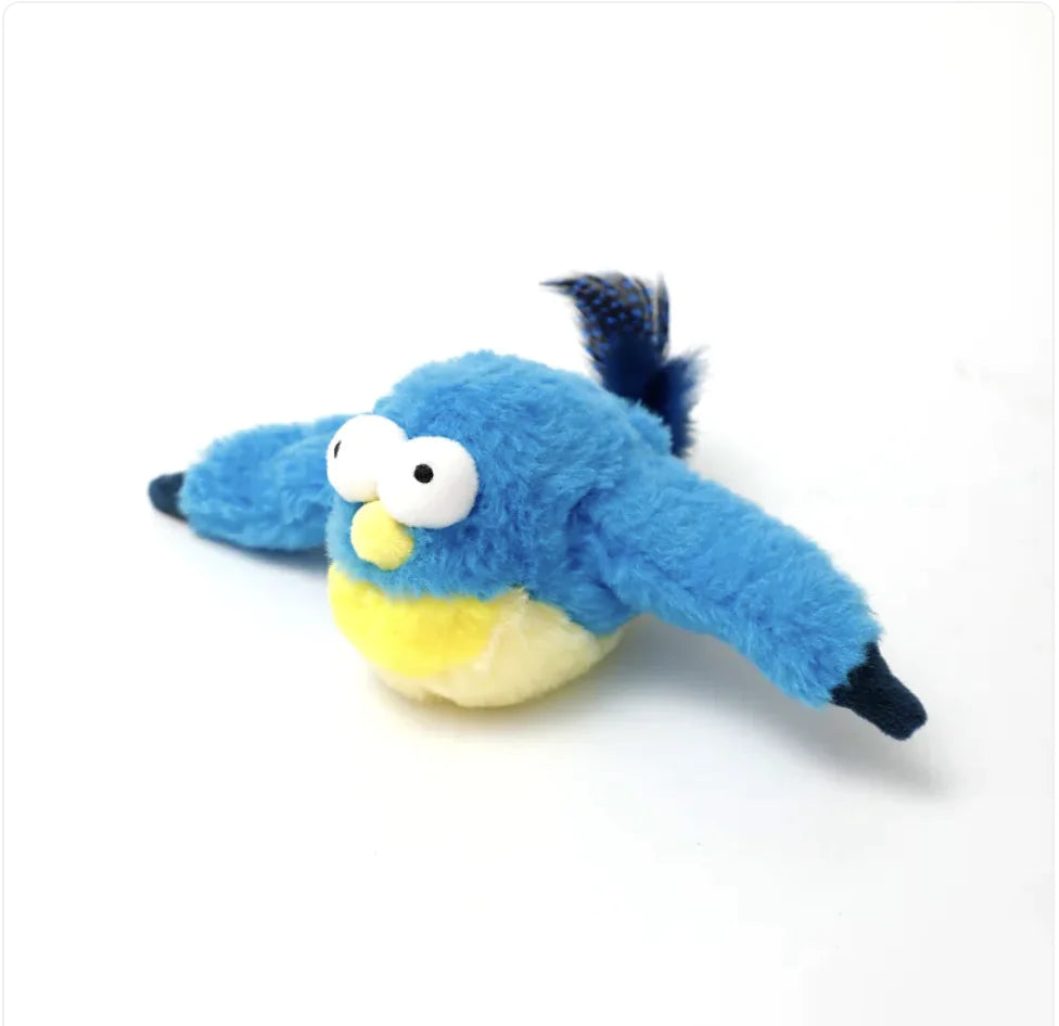 Interactive Plush Pet Toy - Sound & Motion Jumping Fish or Flapping Bird