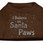 Christmas Screenprinted Dog Shirt, "I Believe In Santa Paws"