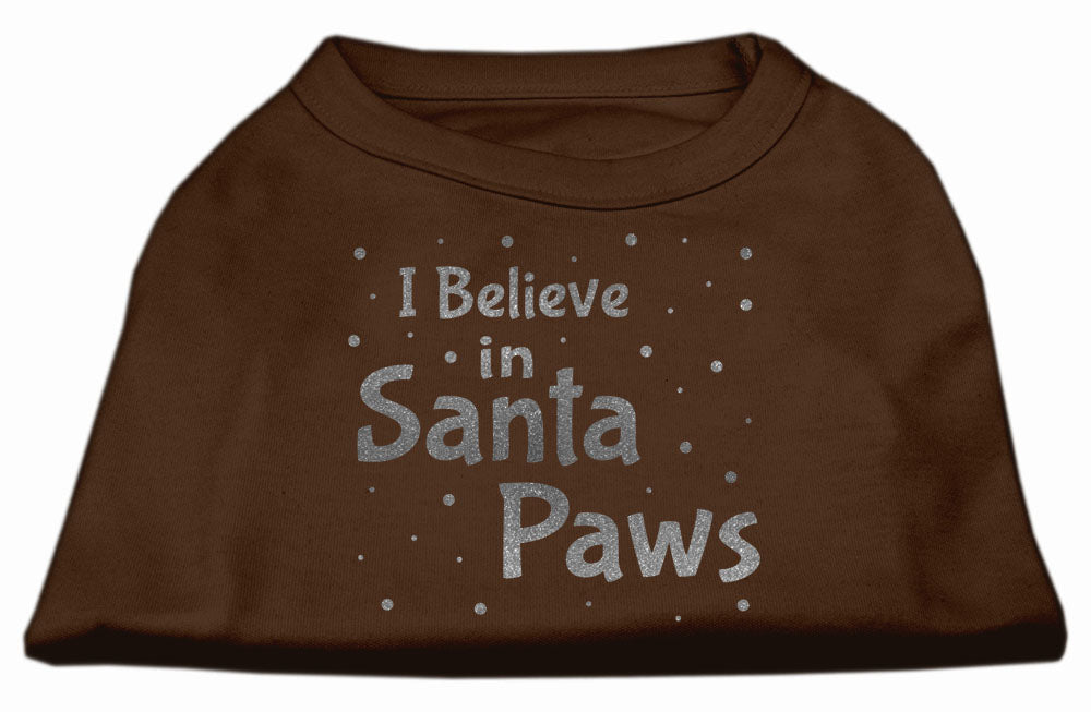 Christmas Screenprinted Dog Shirt, "I Believe In Santa Paws"