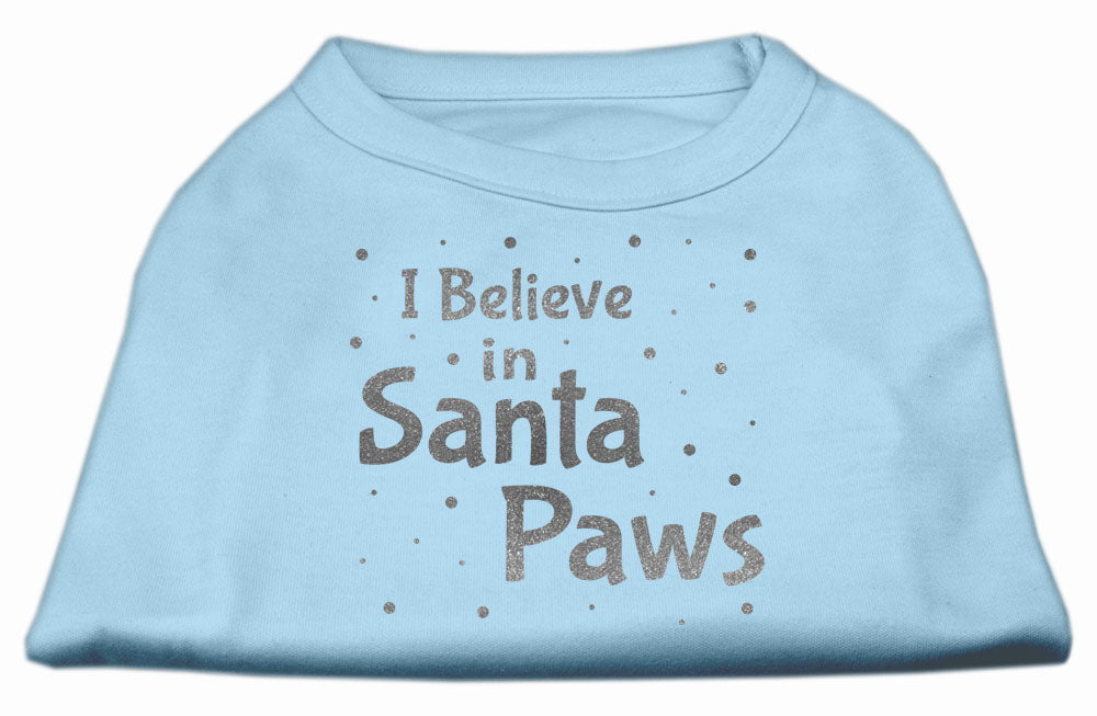 Christmas Screenprinted Dog Shirt, "I Believe In Santa Paws"