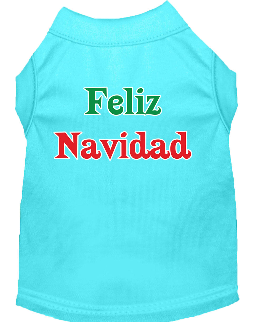 Christmas Screenprinted Dog Shirt, "Feliz Navidad"