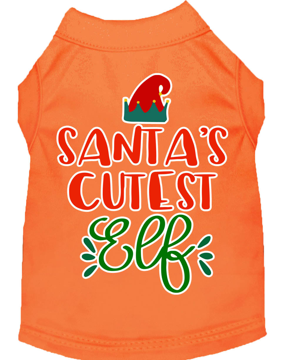 Christmas Pet Dog & Cat Shirt Screen Printed, "Santa's Cutest Elf"