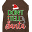 Christmas Pet Dog & Cat Shirt Screen Printed, "Don't Tell Santa"