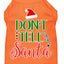 Christmas Pet Dog & Cat Shirt Screen Printed, "Don't Tell Santa"