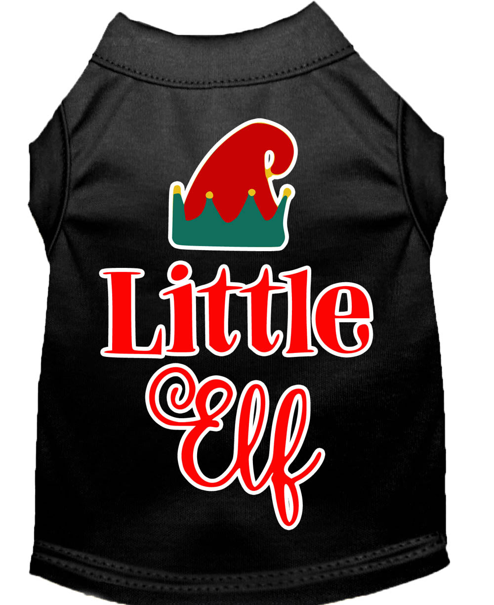 Christmas Pet Dog & Cat Shirt Screen Printed, "Little Elf"