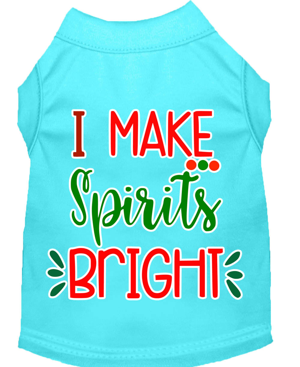 Christmas Pet Dog & Cat Shirt Screen Printed, "I Make Spirits Bright"