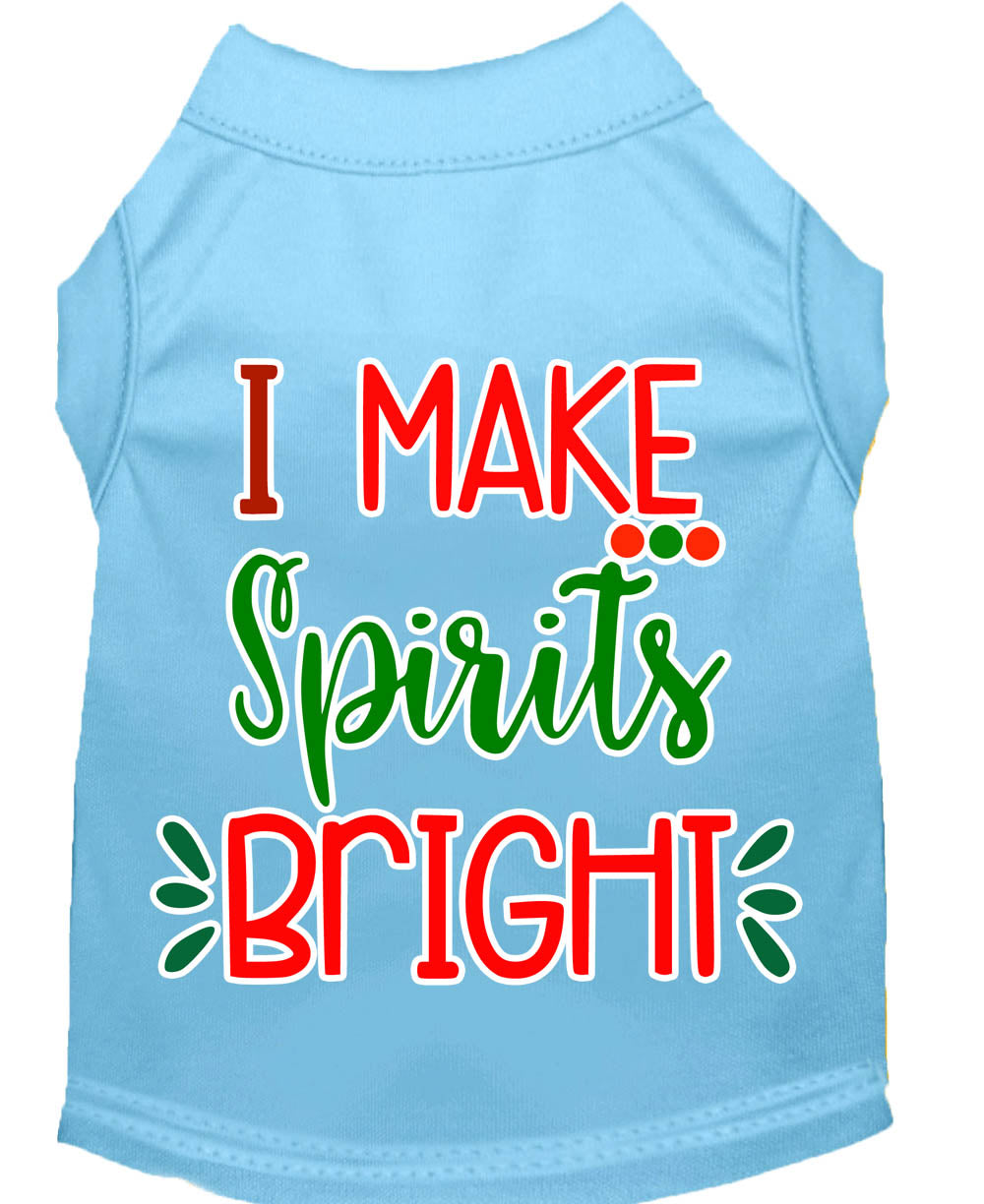 Christmas Pet Dog & Cat Shirt Screen Printed, "I Make Spirits Bright"