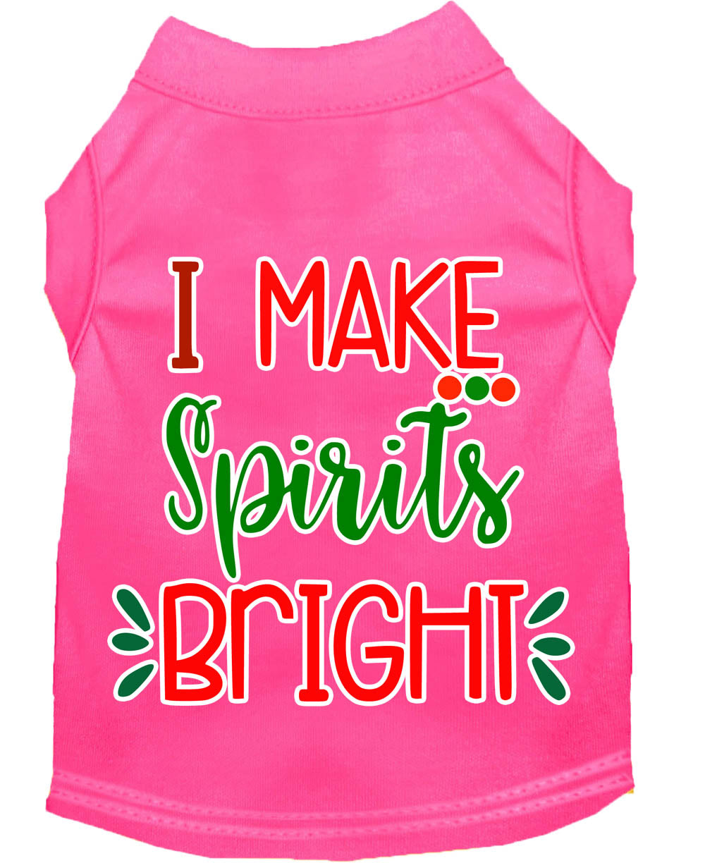 Christmas Pet Dog & Cat Shirt Screen Printed, "I Make Spirits Bright"