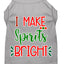 Christmas Pet Dog & Cat Shirt Screen Printed, "I Make Spirits Bright"