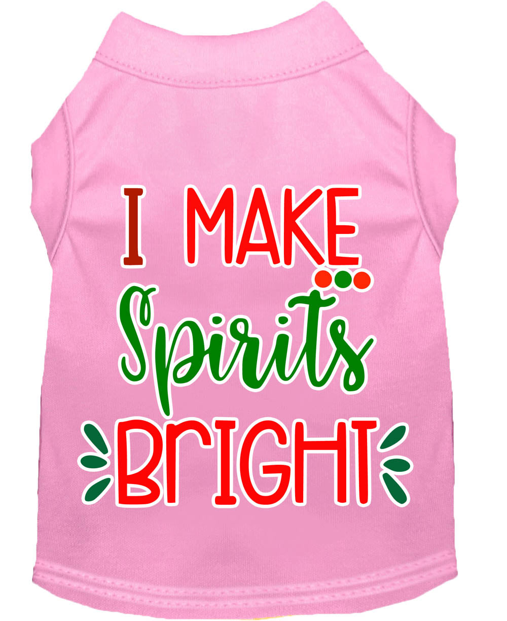 Christmas Pet Dog & Cat Shirt Screen Printed, "I Make Spirits Bright"