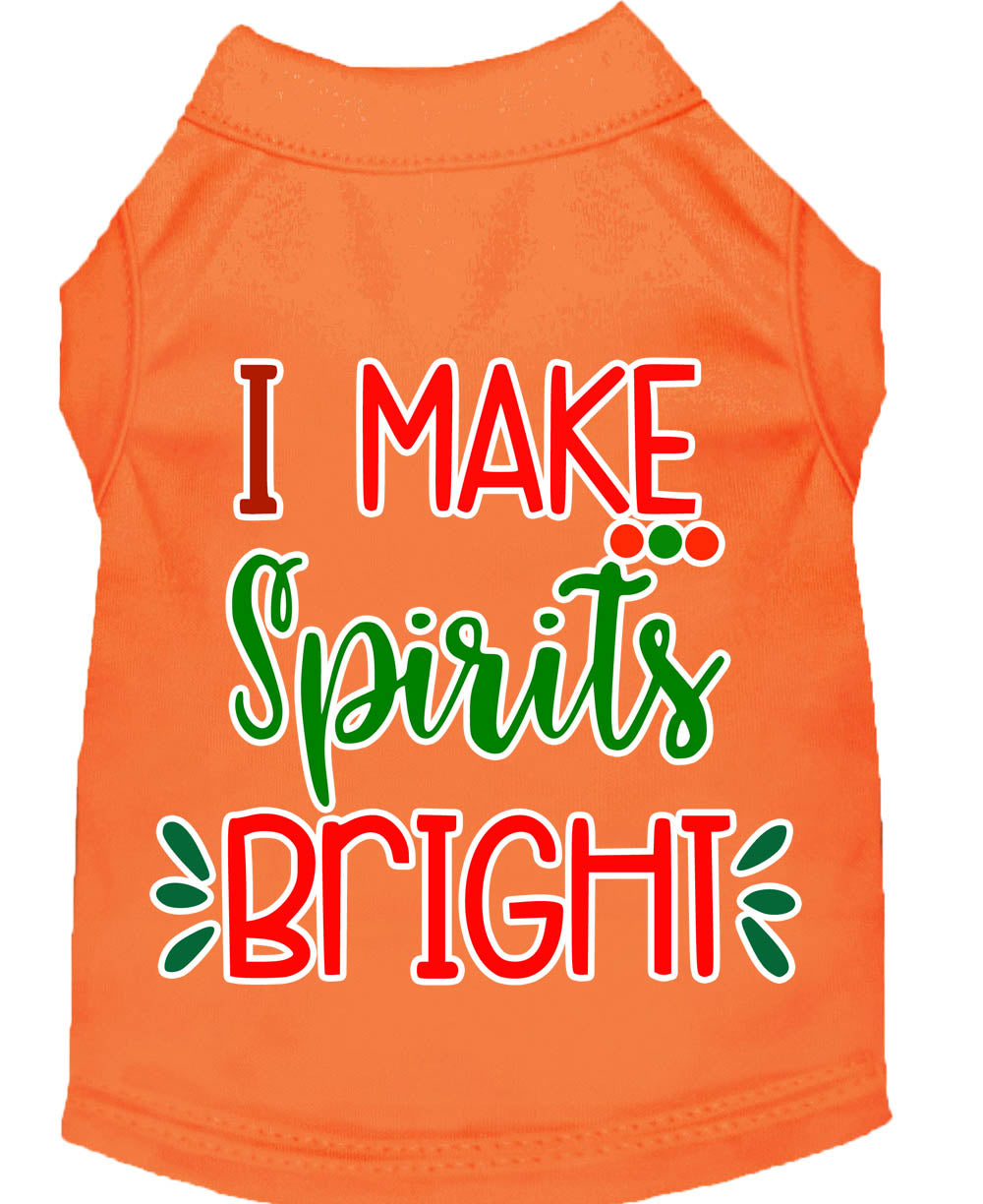 Christmas Pet Dog & Cat Shirt Screen Printed, "I Make Spirits Bright"