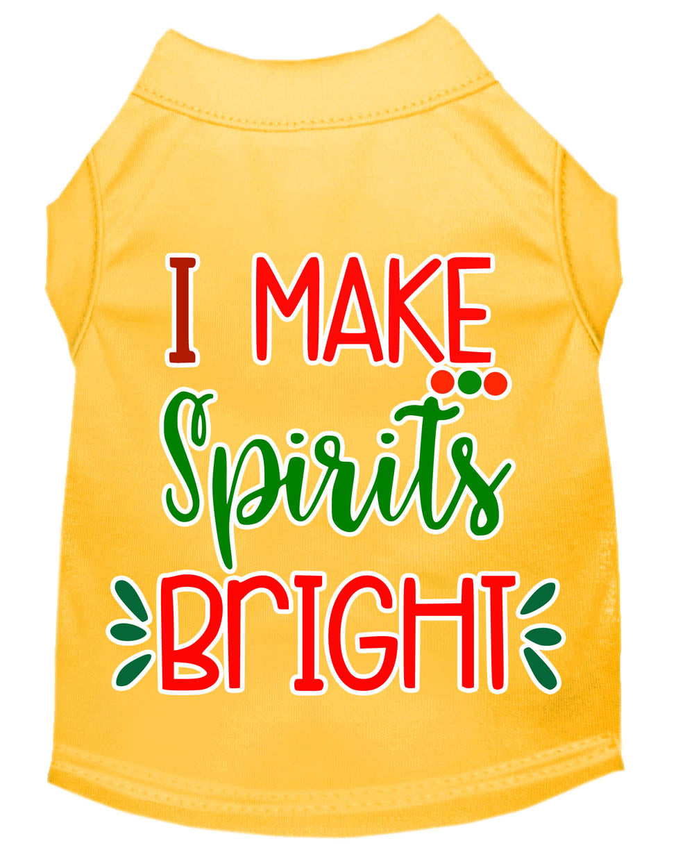 Christmas Pet Dog & Cat Shirt Screen Printed, "I Make Spirits Bright"