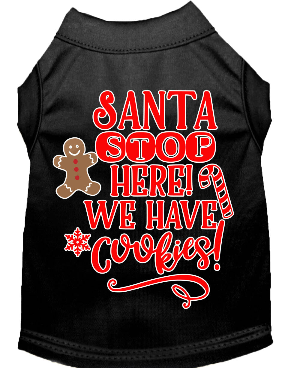 Christmas Pet Dog & Cat Shirt Screen Printed, "Santa, We Have Cookies"