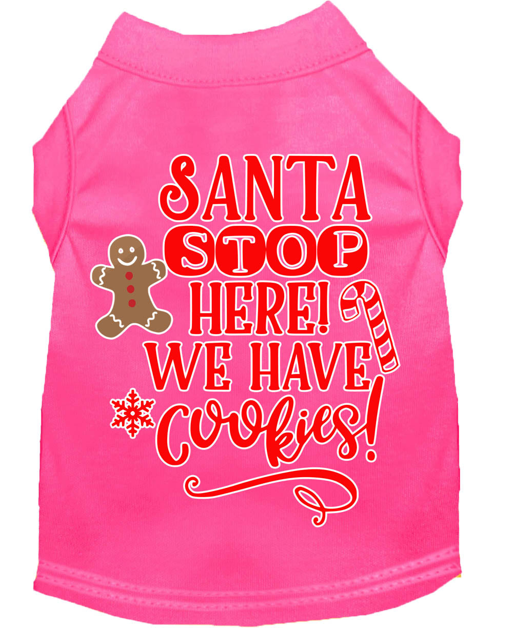 Christmas Pet Dog & Cat Shirt Screen Printed, "Santa, We Have Cookies"