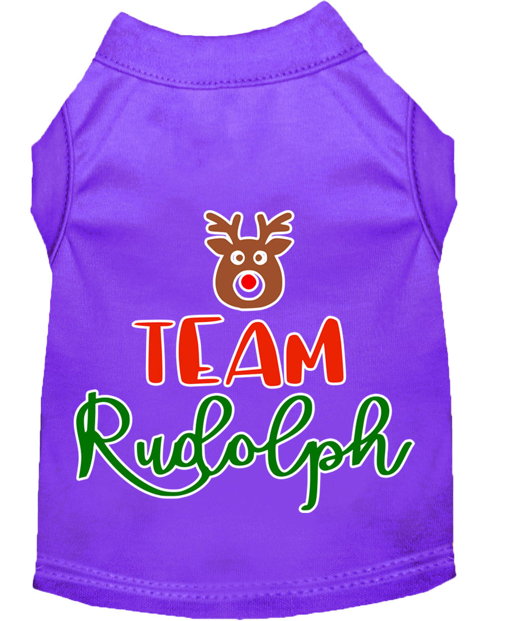 Christmas Pet Dog & Cat Shirt Screen Printed, "Team Rudolph"