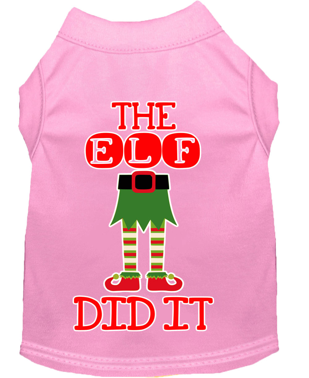 Christmas Pet Dog & Cat Shirt Screen Printed, "The Elf Did It"