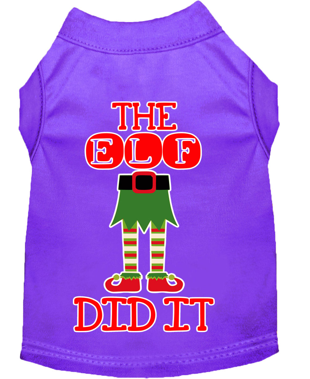 Christmas Pet Dog & Cat Shirt Screen Printed, "The Elf Did It"