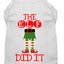 Christmas Pet Dog & Cat Shirt Screen Printed, "The Elf Did It"