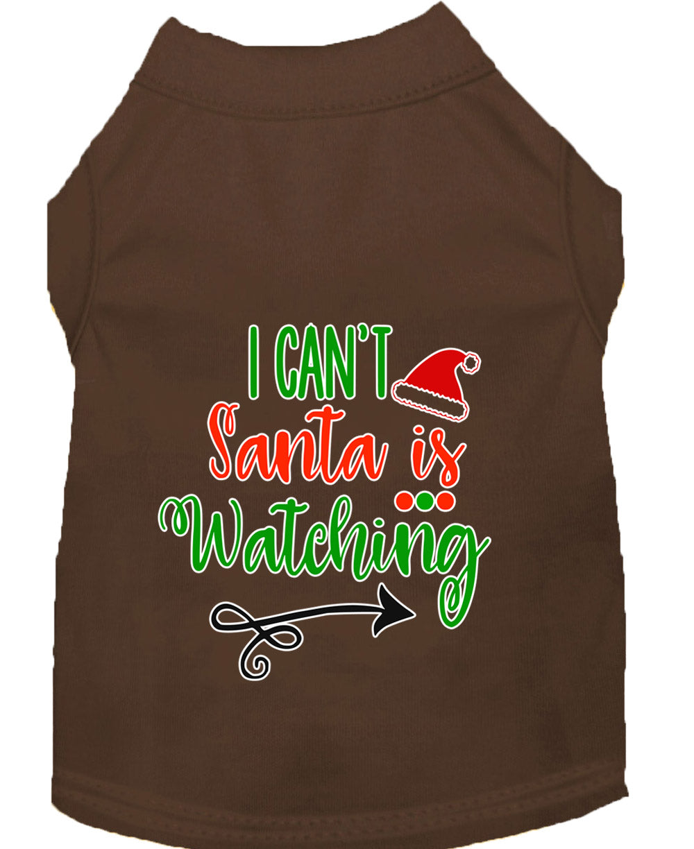 Christmas Pet Dog & Cat Shirt Screen Printed, "I Can't, Santa is Watching"