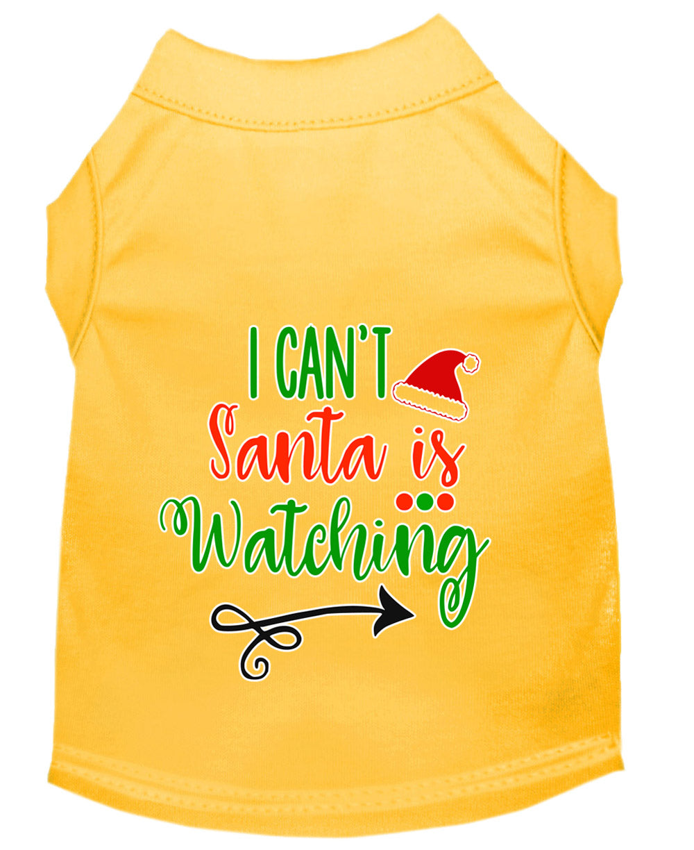 Christmas Pet Dog & Cat Shirt Screen Printed, "I Can't, Santa is Watching"