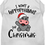 Christmas Pet Dog & Cat Shirt Screen Printed, "I Want A Hippopotamus For Christmas"