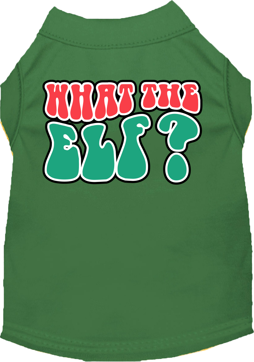 Christmas Pet Dog and Cat Shirt Screen Printed, "What The Elf"