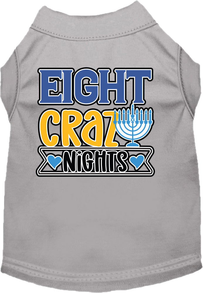 Hanukkah Pet Dog and Cat Shirt Screen Printed, "Eight Crazy Nights"