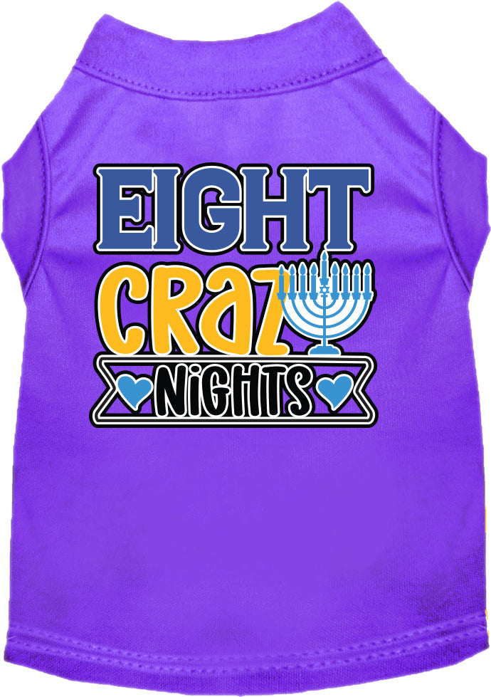 Hanukkah Pet Dog and Cat Shirt Screen Printed, "Eight Crazy Nights"