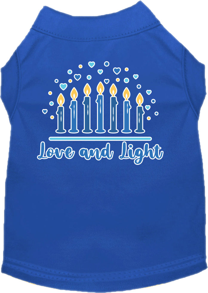 Hanukkah Pet Dog and Cat Shirt Screen Printed, "Love & Light"