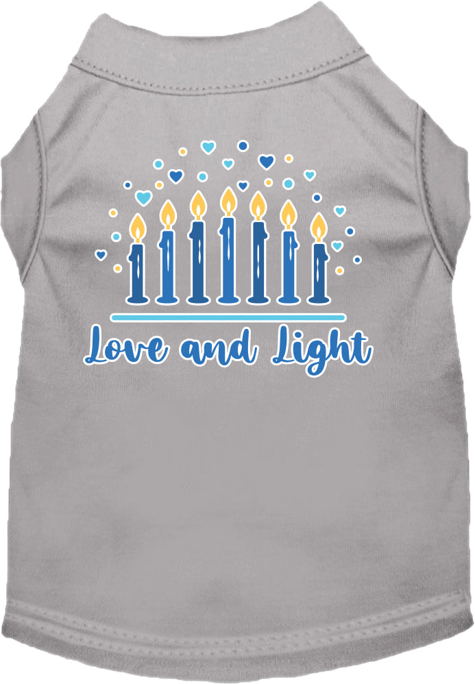 Hanukkah Pet Dog and Cat Shirt Screen Printed, "Love & Light"