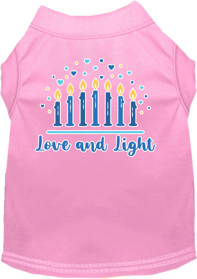 Hanukkah Pet Dog and Cat Shirt Screen Printed, "Love & Light"