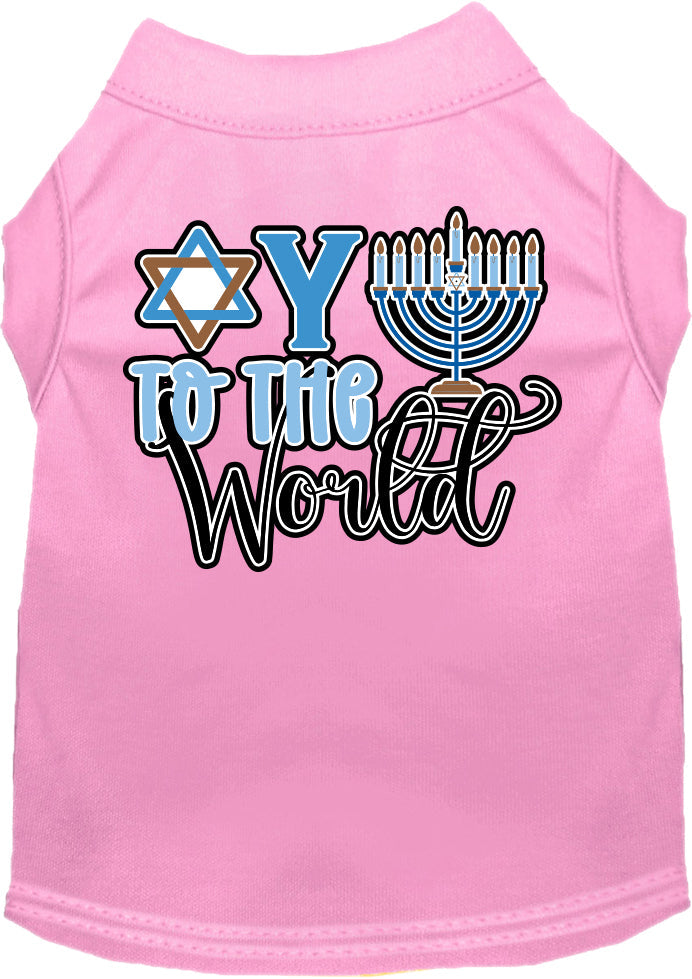 Hanukkah Pet Dog and Cat Shirt Screen Printed, "Oy To The World"