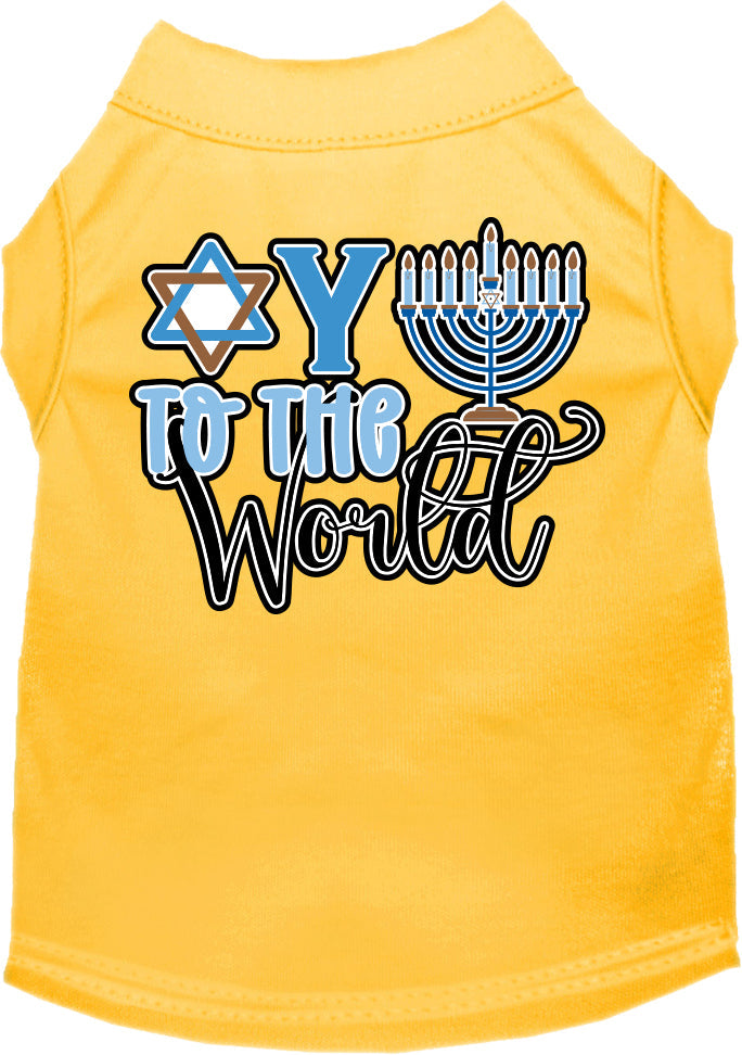 Hanukkah Pet Dog and Cat Shirt Screen Printed, "Oy To The World"