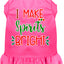 Christmas Pet Dog & Cat Dress Screen Printed, "I Make Spirits Bright"