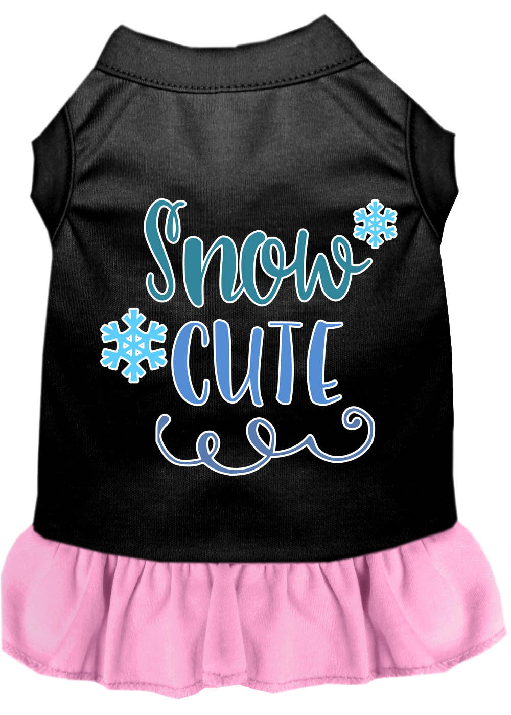 Dog Dress, Pet Dog & Cat Dress Screen Printed, "Snow Cute"