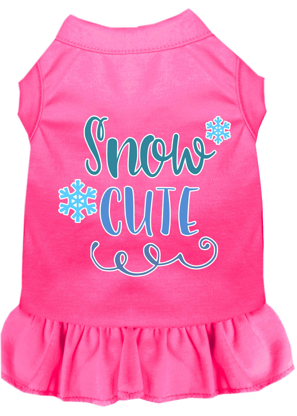 Dog Dress, Pet Dog & Cat Dress Screen Printed, "Snow Cute"