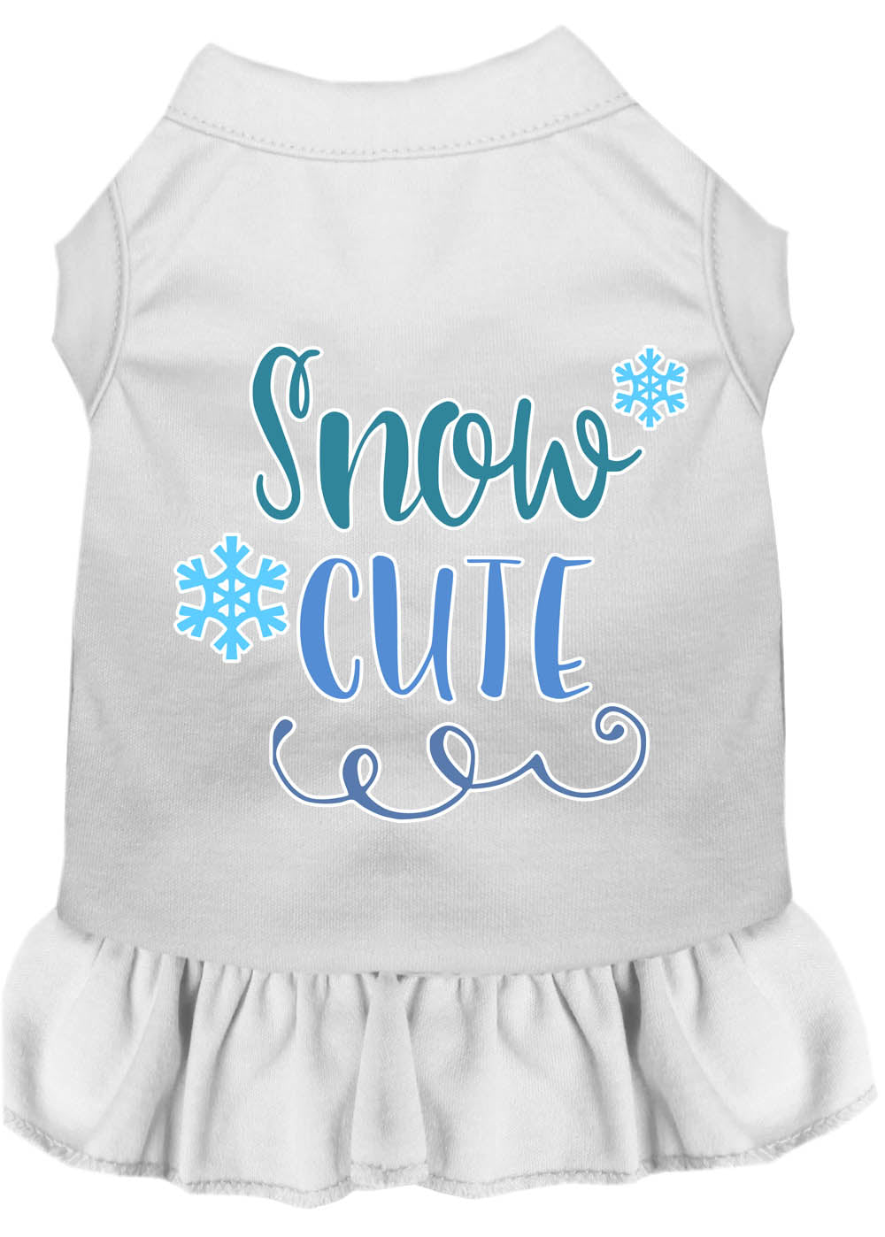 Dog Dress, Pet Dog & Cat Dress Screen Printed, "Snow Cute"