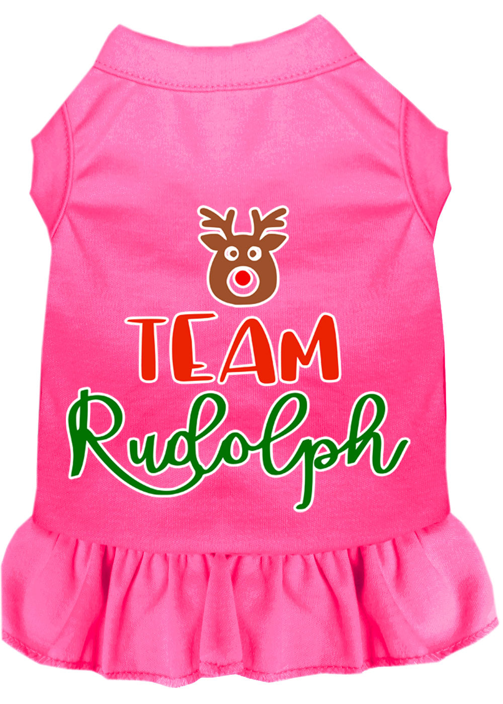 Christmas Pet Dog & Cat Dress Screen Printed, "Team Rudolph"