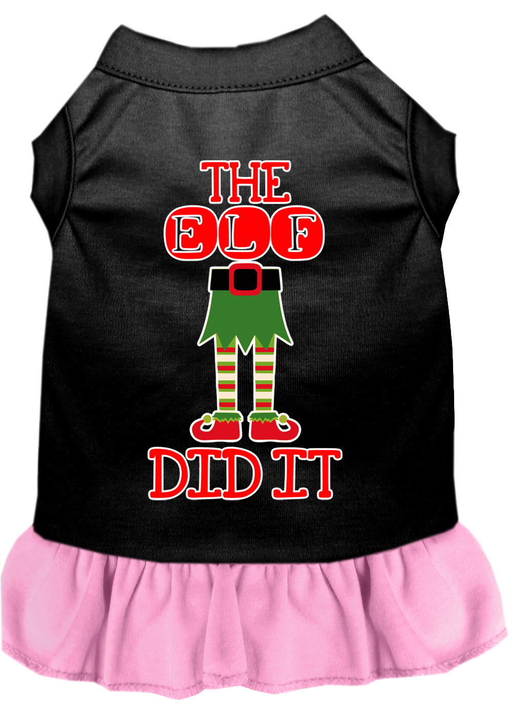 Christmas Pet Dog & Cat Dress Screen Printed, "The Elf Did It"